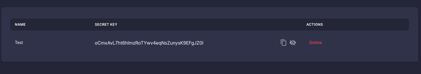 secret key